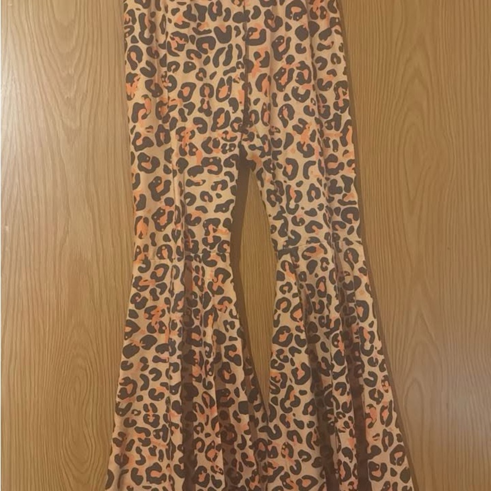 Leopard Print Kids Flared Bottoms